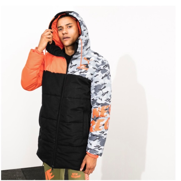orange camo puma jacket